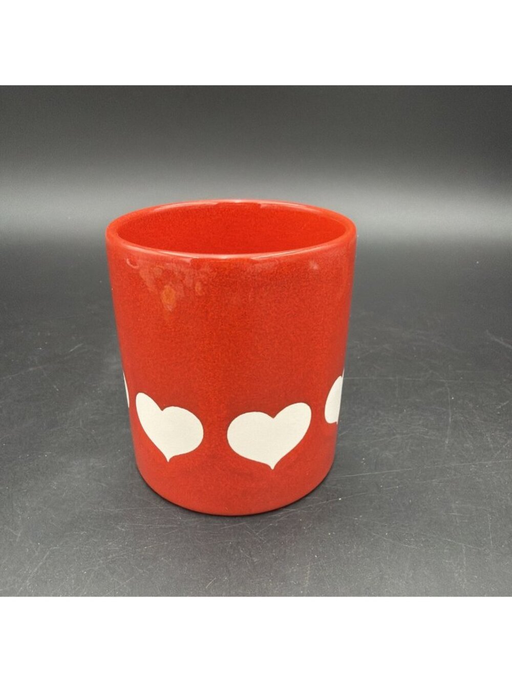 Vintage Waechtersbach Red White Heart West Germany Jar Canister Cup No Lid